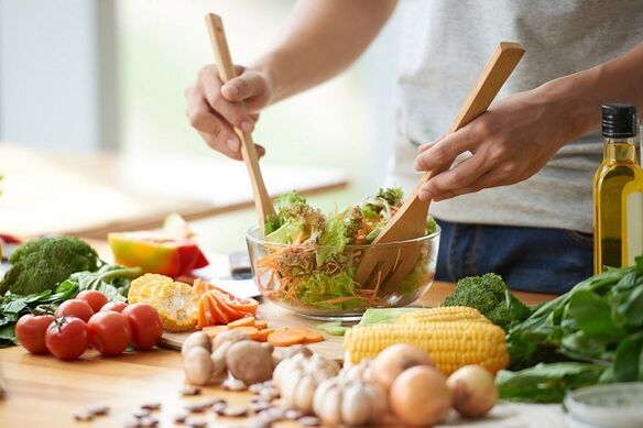 Produción de ensalada de verduras en prostatite